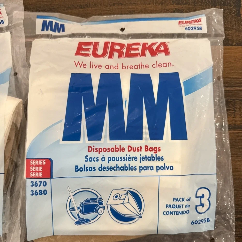 (2) Eureka Type MM 3 Pack Vacuum Disposable Dust Bags Cleaner Bag 60295B 6 Bags
